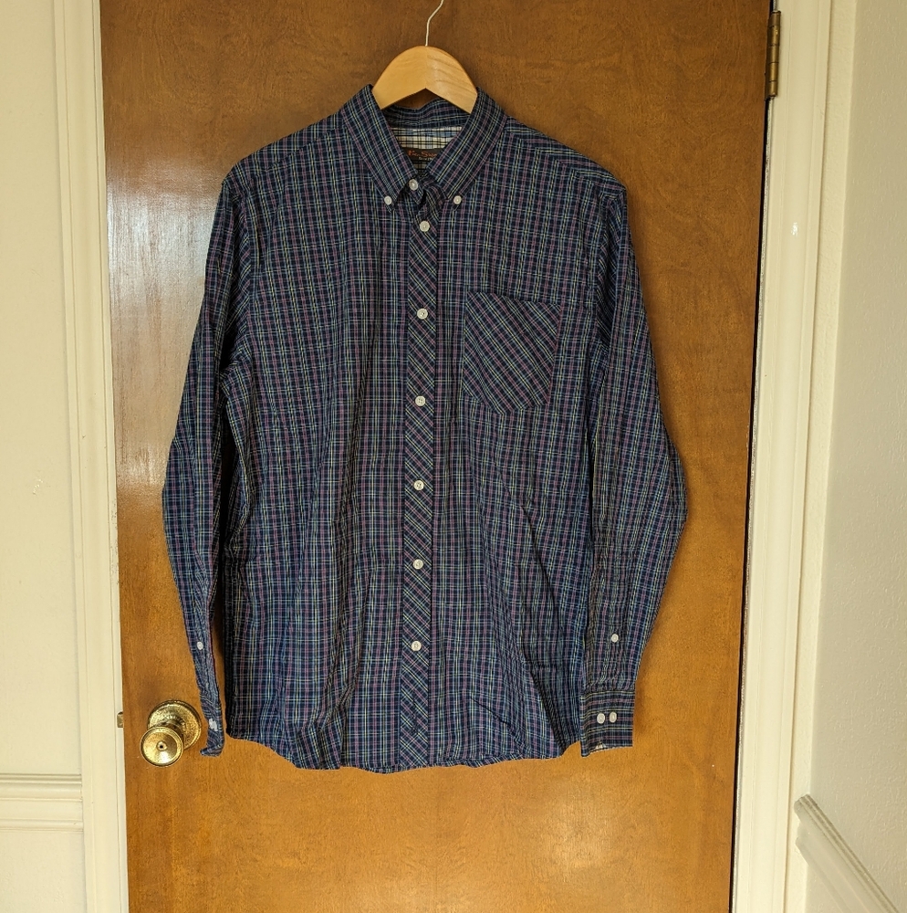 Ben Sherman Blue Plaid Long Sleeve Button Down Shirt